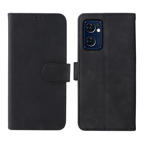 Coque Portefeuille Livre Cuir Etui Clapet L01Z pour Oppo Find X5 Lite 5G Noir