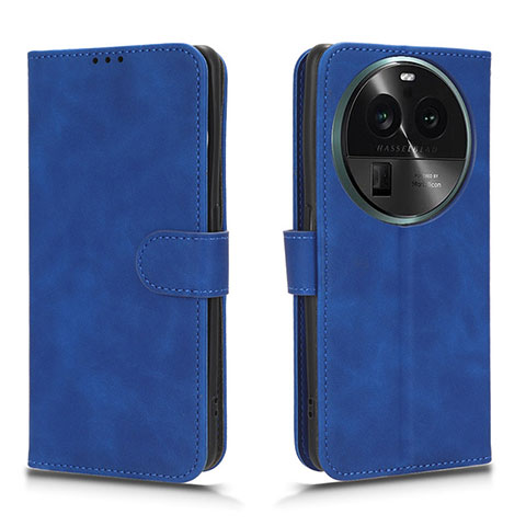 Coque Portefeuille Livre Cuir Etui Clapet L01Z pour Oppo Find X6 5G Bleu