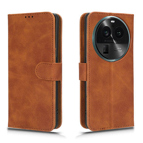 Coque Portefeuille Livre Cuir Etui Clapet L01Z pour Oppo Find X6 5G Marron