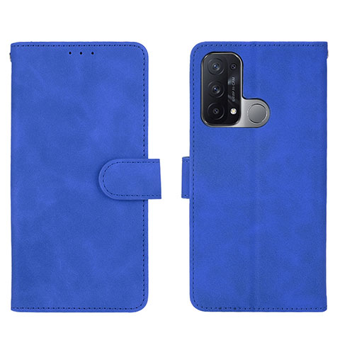 Coque Portefeuille Livre Cuir Etui Clapet L01Z pour Oppo Reno5 A Bleu