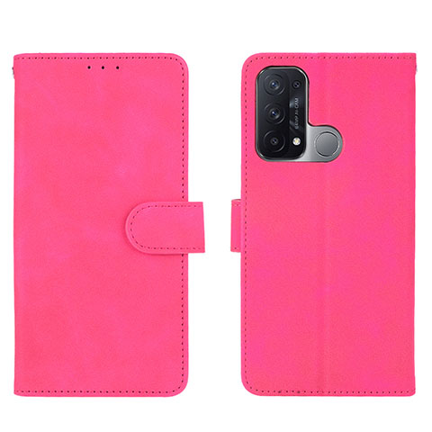 Coque Portefeuille Livre Cuir Etui Clapet L01Z pour Oppo Reno5 A Rose Rouge