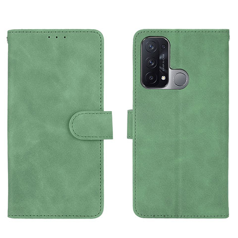 Coque Portefeuille Livre Cuir Etui Clapet L01Z pour Oppo Reno5 A Vert