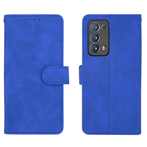 Coque Portefeuille Livre Cuir Etui Clapet L01Z pour Oppo Reno6 Pro+ Plus 5G Bleu