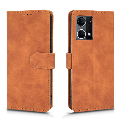 Coque Portefeuille Livre Cuir Etui Clapet L01Z pour Oppo Reno7 4G Marron