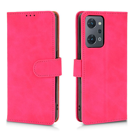 Coque Portefeuille Livre Cuir Etui Clapet L01Z pour Oppo Reno7 A Rose Rouge