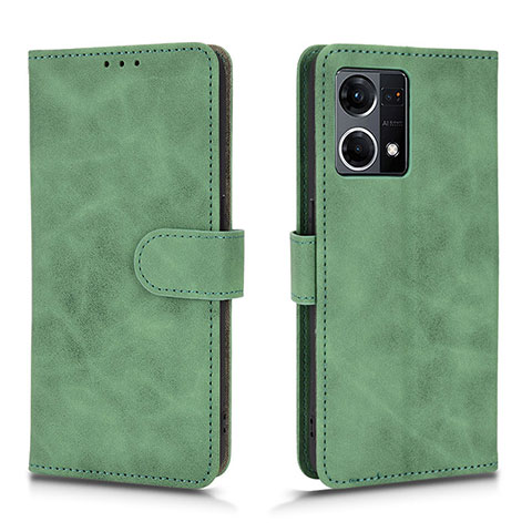 Coque Portefeuille Livre Cuir Etui Clapet L01Z pour Oppo Reno8 4G Vert