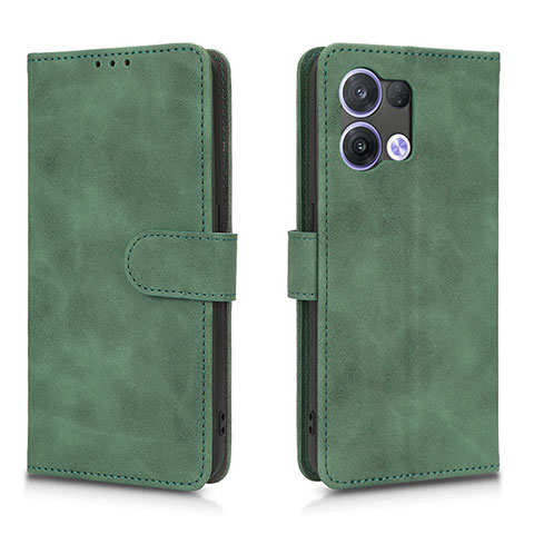 Coque Portefeuille Livre Cuir Etui Clapet L01Z pour Oppo Reno8 5G Vert