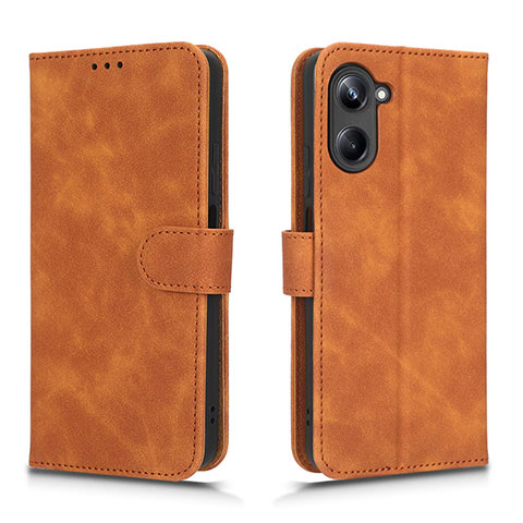 Coque Portefeuille Livre Cuir Etui Clapet L01Z pour Realme 10 Pro 5G Marron