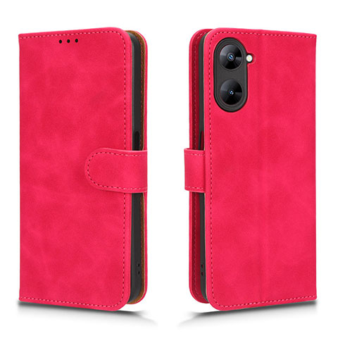 Coque Portefeuille Livre Cuir Etui Clapet L01Z pour Realme 10S 5G Rose Rouge