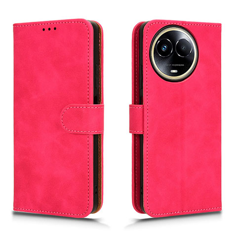 Coque Portefeuille Livre Cuir Etui Clapet L01Z pour Realme 11 5G Rose Rouge