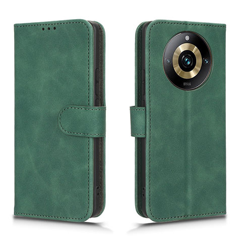 Coque Portefeuille Livre Cuir Etui Clapet L01Z pour Realme 11 Pro 5G Vert