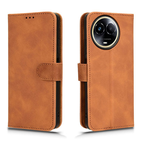 Coque Portefeuille Livre Cuir Etui Clapet L01Z pour Realme 11X 5G Marron