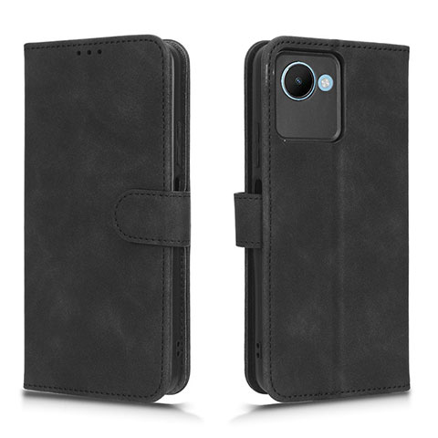 Coque Portefeuille Livre Cuir Etui Clapet L01Z pour Realme C30s Noir