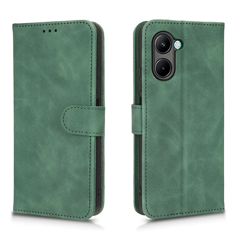 Coque Portefeuille Livre Cuir Etui Clapet L01Z pour Realme C33 Vert