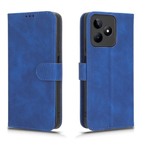 Coque Portefeuille Livre Cuir Etui Clapet L01Z pour Realme C51 Bleu