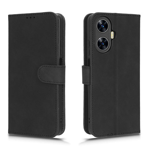 Coque Portefeuille Livre Cuir Etui Clapet L01Z pour Realme C55 Noir