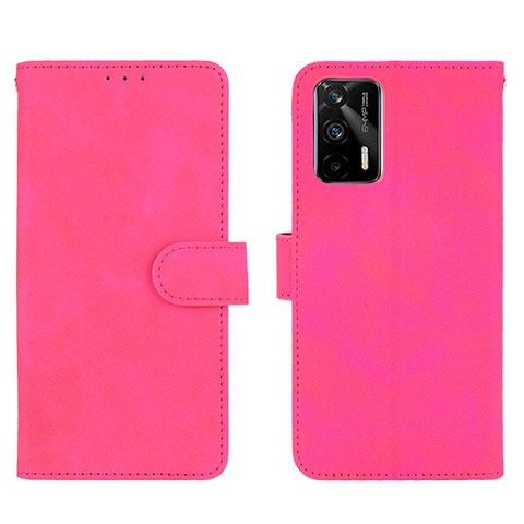 Coque Portefeuille Livre Cuir Etui Clapet L01Z pour Realme GT 5G Rose Rouge