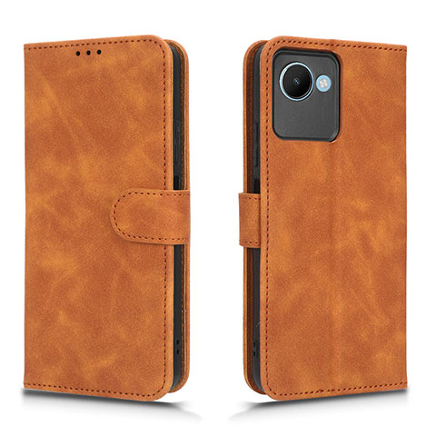 Coque Portefeuille Livre Cuir Etui Clapet L01Z pour Realme Narzo 50i Prime Marron