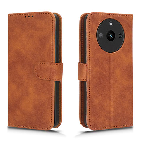 Coque Portefeuille Livre Cuir Etui Clapet L01Z pour Realme Narzo 60 5G Marron