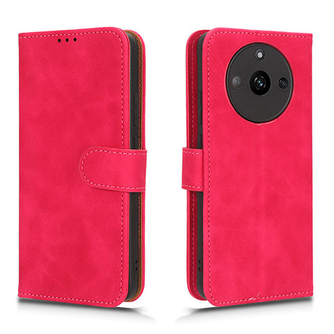 Coque Portefeuille Livre Cuir Etui Clapet L01Z pour Realme Narzo 60 5G Rose Rouge