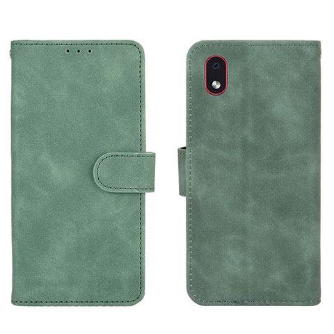 Coque Portefeuille Livre Cuir Etui Clapet L01Z pour Samsung Galaxy A01 Core Vert