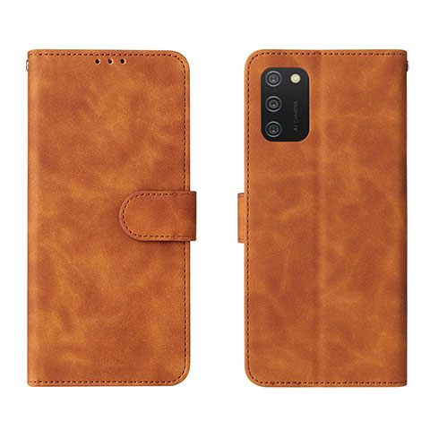 Coque Portefeuille Livre Cuir Etui Clapet L01Z pour Samsung Galaxy A02s Marron