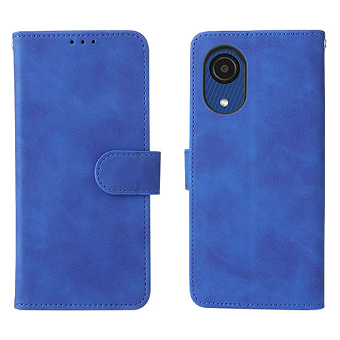 Coque Portefeuille Livre Cuir Etui Clapet L01Z pour Samsung Galaxy A03 Core Bleu