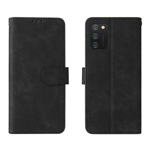 Coque Portefeuille Livre Cuir Etui Clapet L01Z pour Samsung Galaxy A03s Noir