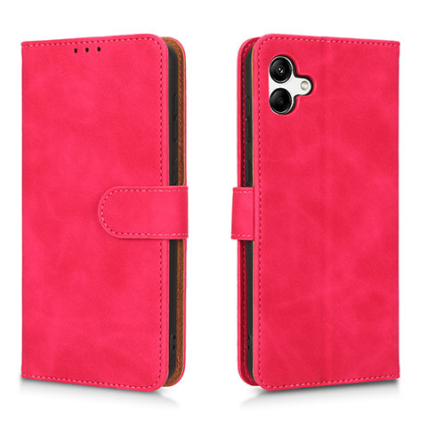 Coque Portefeuille Livre Cuir Etui Clapet L01Z pour Samsung Galaxy A04 4G Rose Rouge