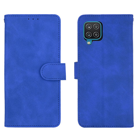 Coque Portefeuille Livre Cuir Etui Clapet L01Z pour Samsung Galaxy A12 Nacho Bleu