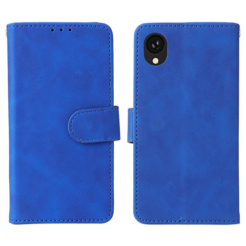 Coque Portefeuille Livre Cuir Etui Clapet L01Z pour Samsung Galaxy A22 5G SC-56B Bleu