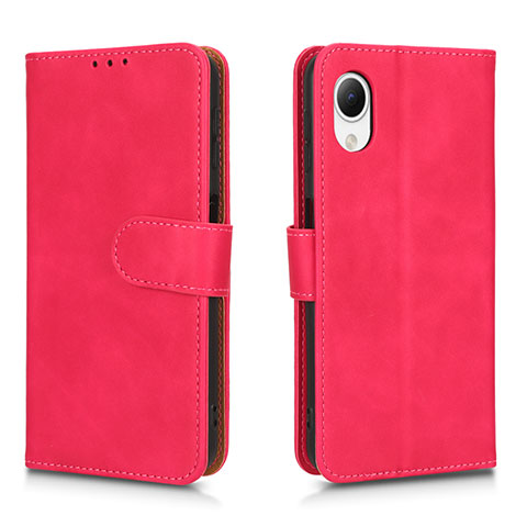 Coque Portefeuille Livre Cuir Etui Clapet L01Z pour Samsung Galaxy A23e 5G Rose Rouge