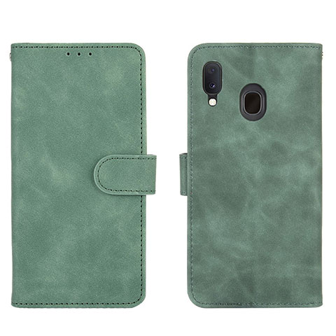 Coque Portefeuille Livre Cuir Etui Clapet L01Z pour Samsung Galaxy A30 Vert