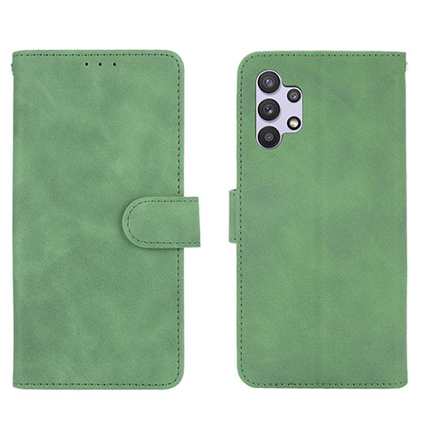 Coque Portefeuille Livre Cuir Etui Clapet L01Z pour Samsung Galaxy A32 4G Vert