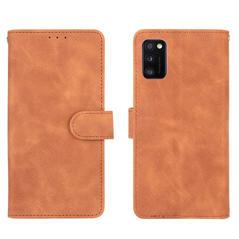 Coque Portefeuille Livre Cuir Etui Clapet L01Z pour Samsung Galaxy A41 Marron