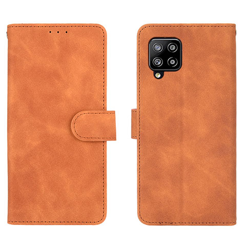 Coque Portefeuille Livre Cuir Etui Clapet L01Z pour Samsung Galaxy A42 5G Marron