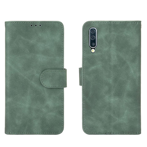 Coque Portefeuille Livre Cuir Etui Clapet L01Z pour Samsung Galaxy A50 Vert