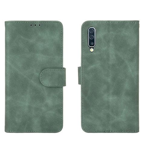 Coque Portefeuille Livre Cuir Etui Clapet L01Z pour Samsung Galaxy A50S Vert