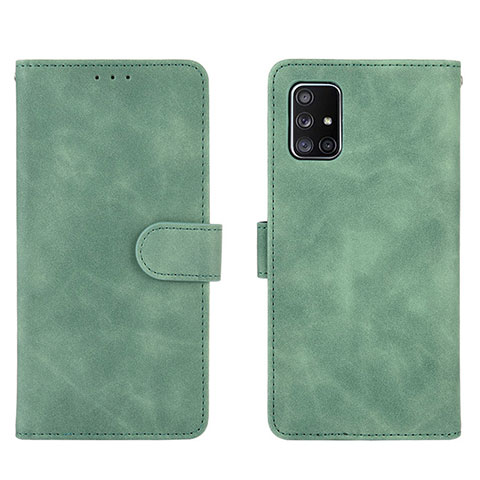 Coque Portefeuille Livre Cuir Etui Clapet L01Z pour Samsung Galaxy A51 4G Vert