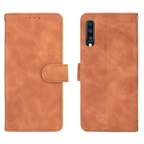 Coque Portefeuille Livre Cuir Etui Clapet L01Z pour Samsung Galaxy A70 Marron