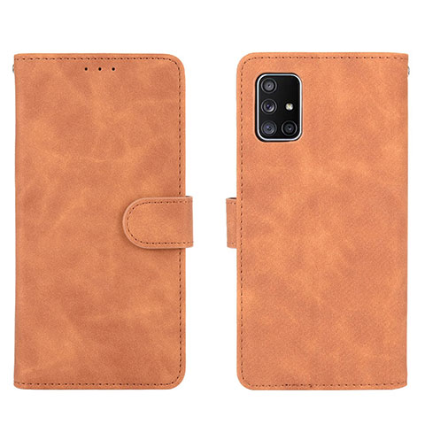 Coque Portefeuille Livre Cuir Etui Clapet L01Z pour Samsung Galaxy A71 4G A715 Marron