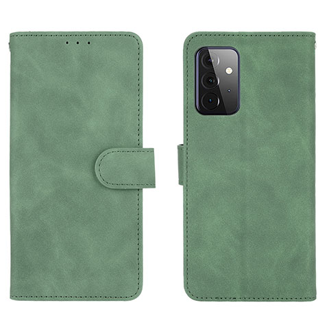 Coque Portefeuille Livre Cuir Etui Clapet L01Z pour Samsung Galaxy A72 5G Vert