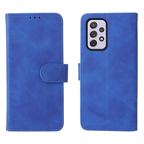 Coque Portefeuille Livre Cuir Etui Clapet L01Z pour Samsung Galaxy A73 5G Bleu