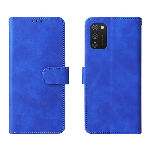 Coque Portefeuille Livre Cuir Etui Clapet L01Z pour Samsung Galaxy F02S SM-E025F Bleu