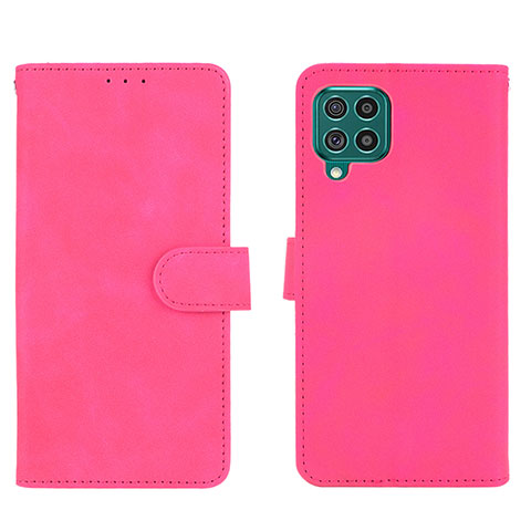 Coque Portefeuille Livre Cuir Etui Clapet L01Z pour Samsung Galaxy F62 5G Rose Rouge