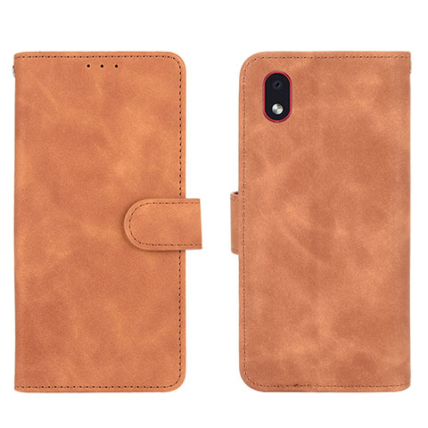 Coque Portefeuille Livre Cuir Etui Clapet L01Z pour Samsung Galaxy M01 Core Marron