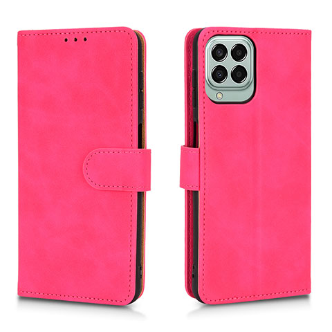 Coque Portefeuille Livre Cuir Etui Clapet L01Z pour Samsung Galaxy M33 5G Rose Rouge