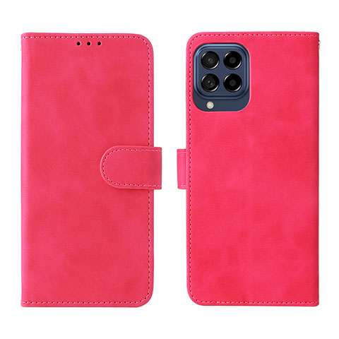 Coque Portefeuille Livre Cuir Etui Clapet L01Z pour Samsung Galaxy M53 5G Rose Rouge