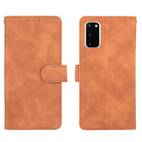 Coque Portefeuille Livre Cuir Etui Clapet L01Z pour Samsung Galaxy S20 FE (2022) 5G Marron