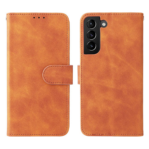 Coque Portefeuille Livre Cuir Etui Clapet L01Z pour Samsung Galaxy S21 FE 5G Marron